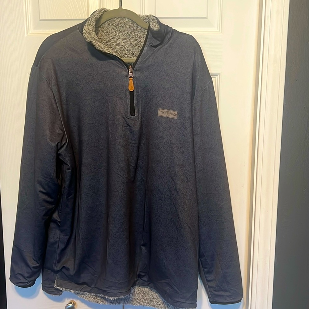 USA Palm Reversible Sherpa Quarter Zip